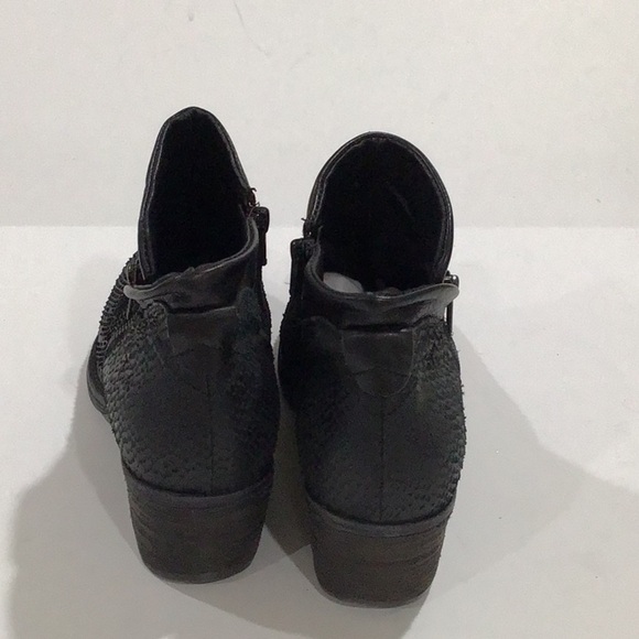 KHRTO black Leather booties size 38 both sides Zippers black - Picture 4 of 5